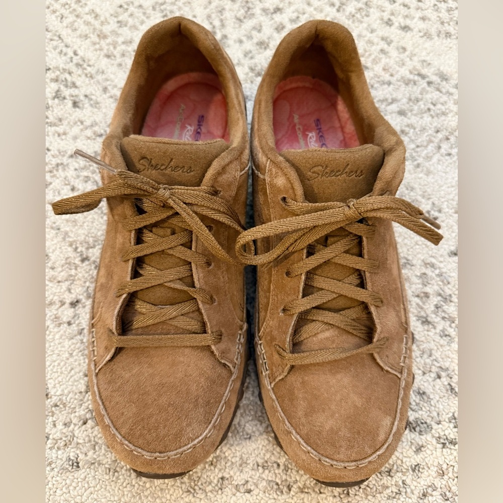 Skechers Relaxed Fit Memory Foam Tan Shoes Sz 9 - Picture 3 of 8